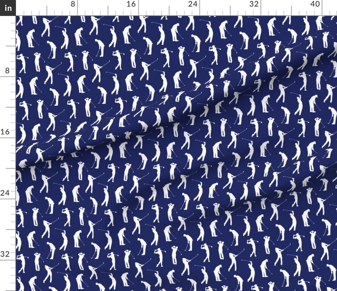 Golfers Dark Blue Small Golf Golfer Man Cave Game Sport Golfing Boys Men Athlete Custom Printed Fabric by Spoonflower Various Fabrics by the Yard or Fat Quarter